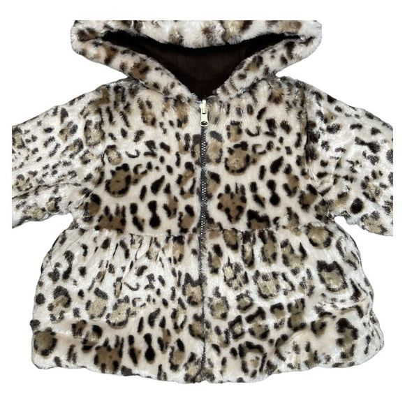 Pistachio Leopard Print Reversible Puffer Coat 2T - Picture 2 of 9